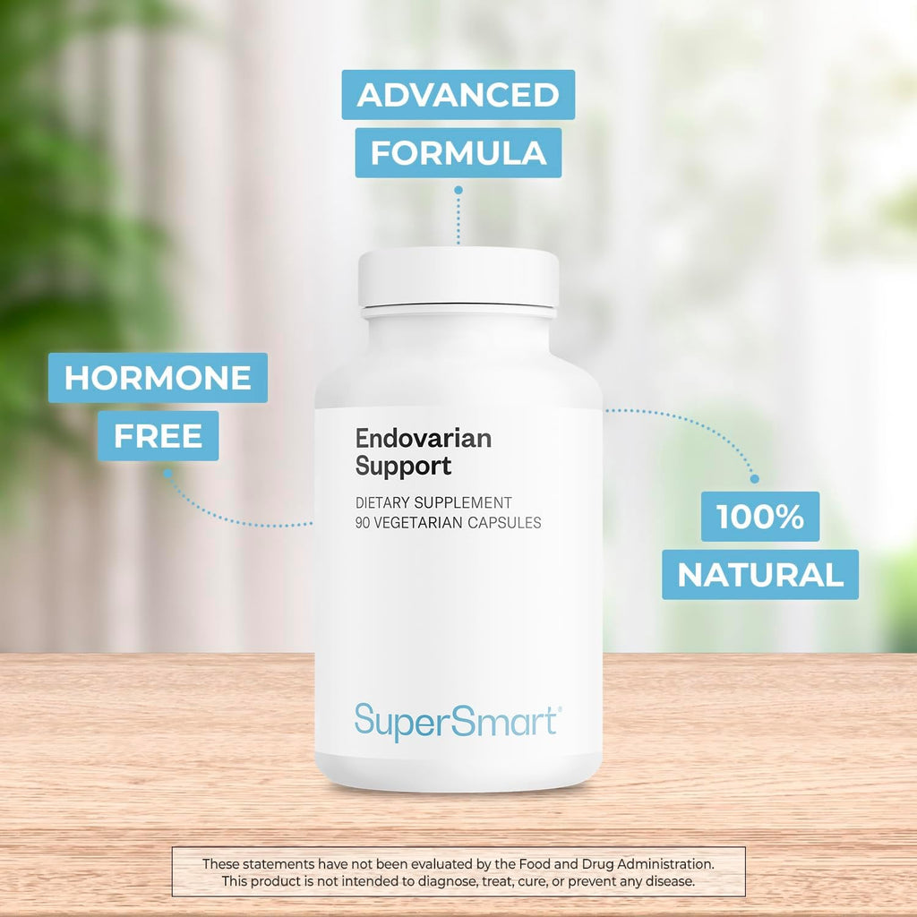 Supersmart Endovarian Support (Fórmula Avanzada) - Suplemento Natural con PEA, NAC, ALA, Magnesio, Trans-Resveratrol | No GMO y Sin Gluten - 90 Cápsulas Vegetales