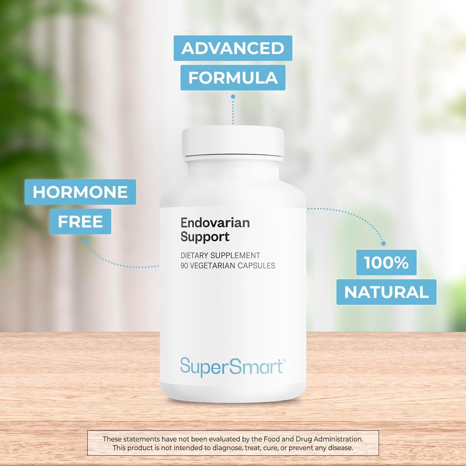 Supersmart Endovarian Support (Fórmula Avanzada) - Suplemento Natural con PEA, NAC, ALA, Magnesio, Trans-Resveratrol | No GMO y Sin Gluten - 90 Cápsulas Vegetales