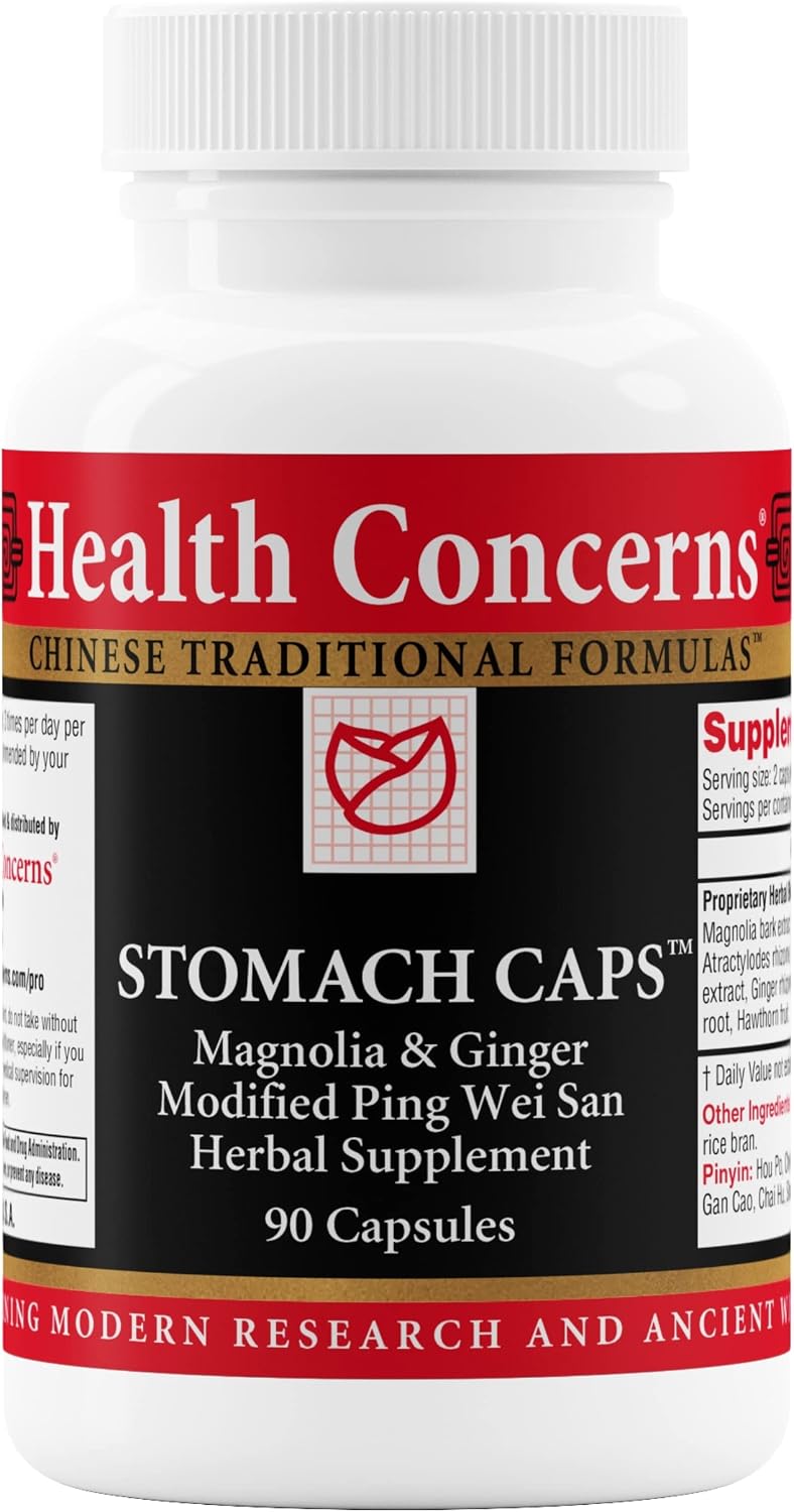 Health Concerns Stomach Caps – Apoyo Digestivo con Jengibre y Corteza de Magnolio – 90 Cápsulas