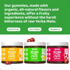 HOLYMARY Gominolas de Yerba Mate Sabor Frambuesa - Energía, Concentración y Vitalidad - Vegano, Sin Gluten, 50 Gominolas