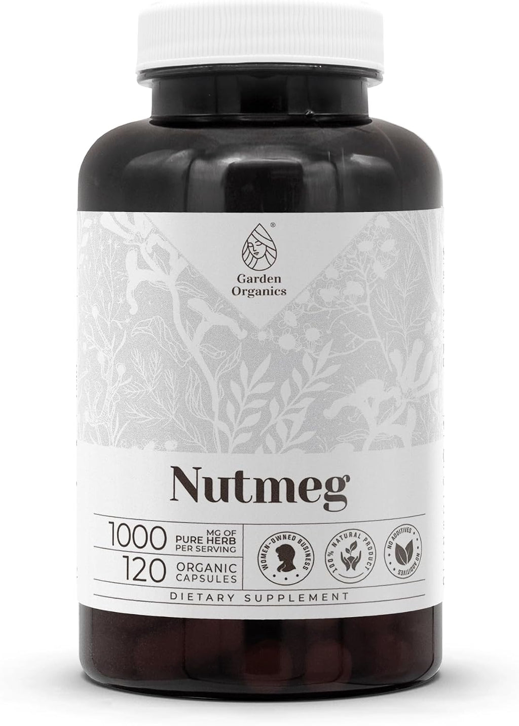 Garden Organics Nuez Moscada 60 Cápsulas | Complemento Alimenticio Herbal Ecológico