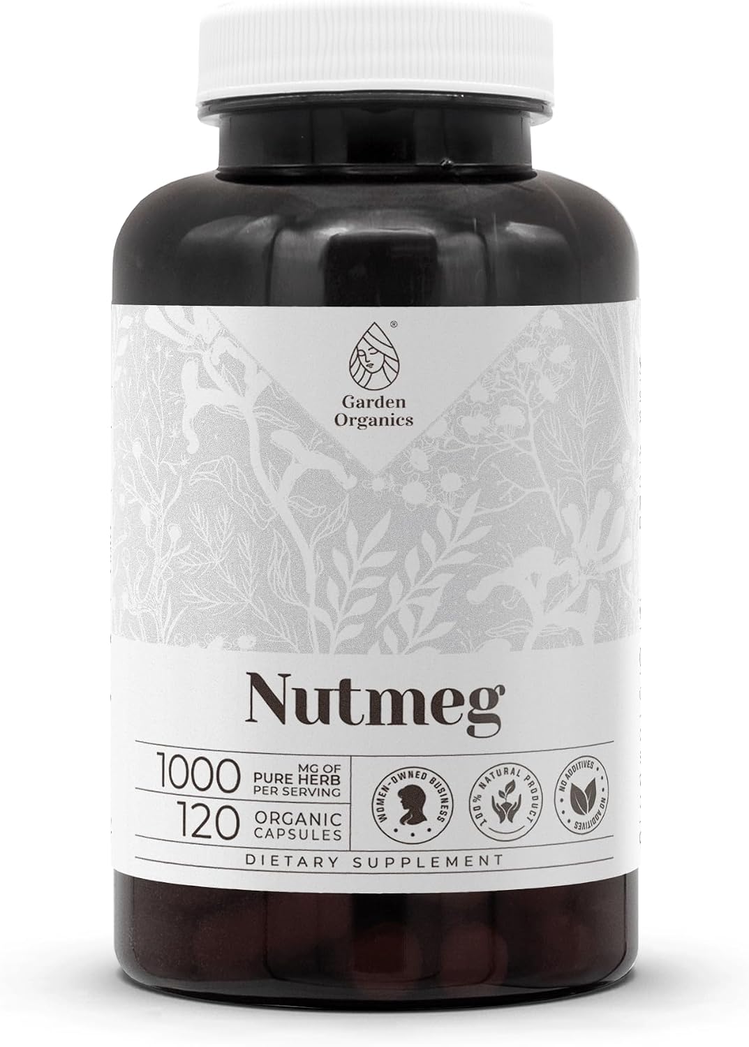 Garden Organics Nuez Moscada 60 Cápsulas | Complemento Alimenticio Herbal Ecológico