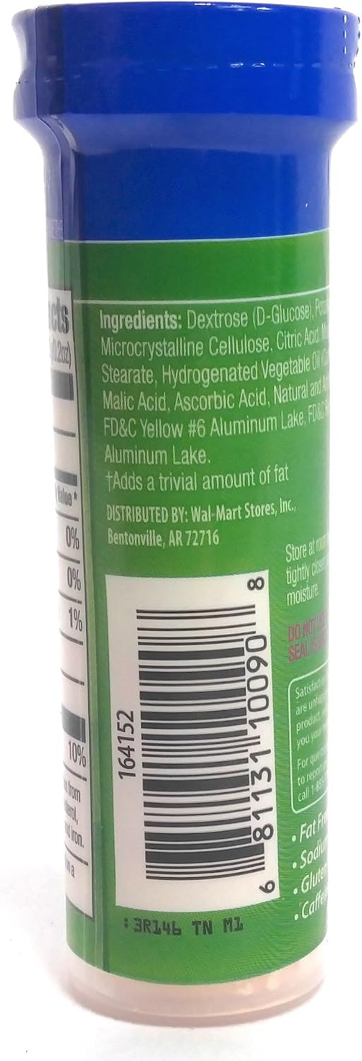 ReliOn Glucosa Tropical Fruit Tabletas, Tubo para Llevar, 10 Tabletas