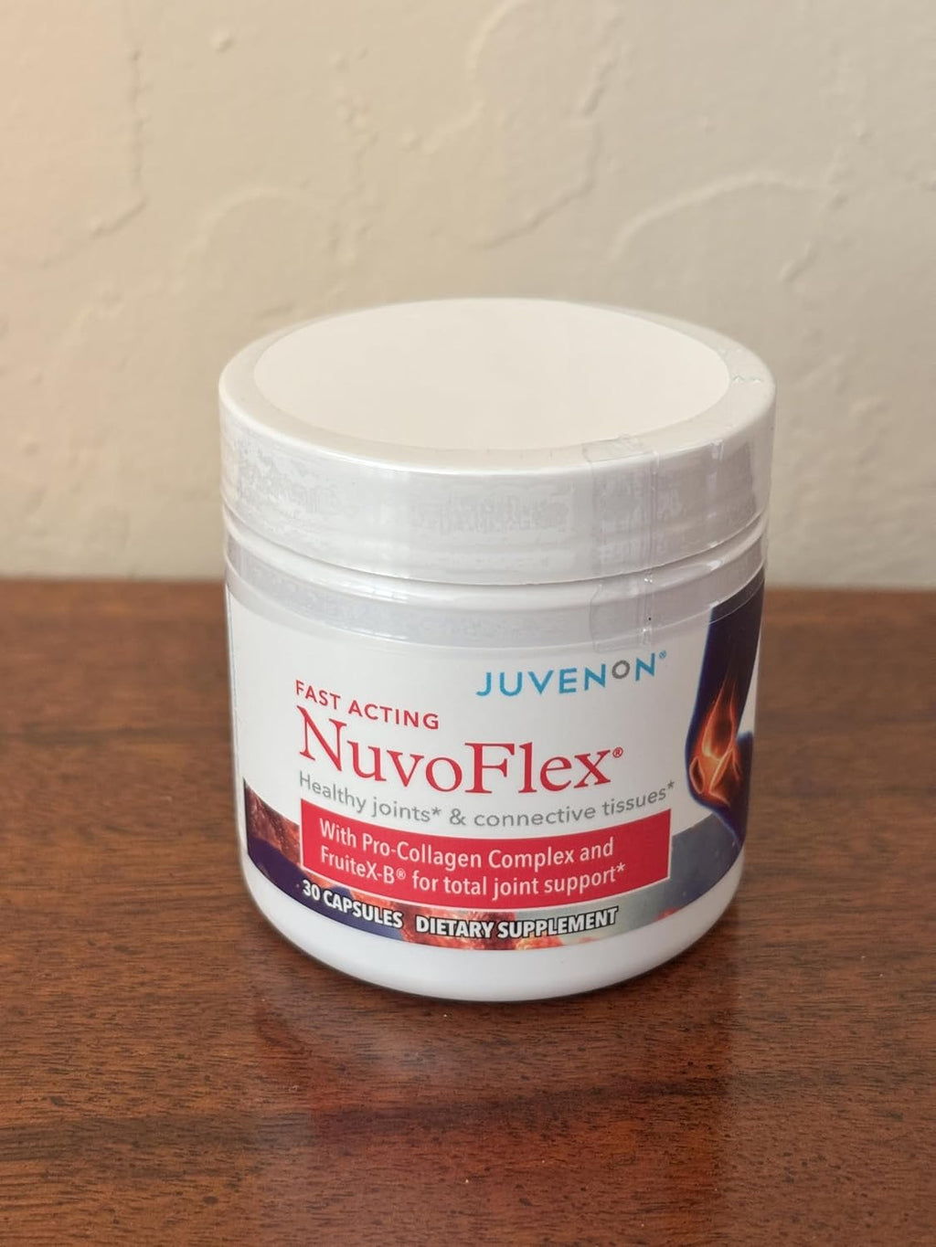 Juvenon NuvoFlex | Complejo para el apoyo articular con Colágeno, FruiteX-B, Glucosamina, Condroitina, Vitaminas K y B (30 Cápsulas)
