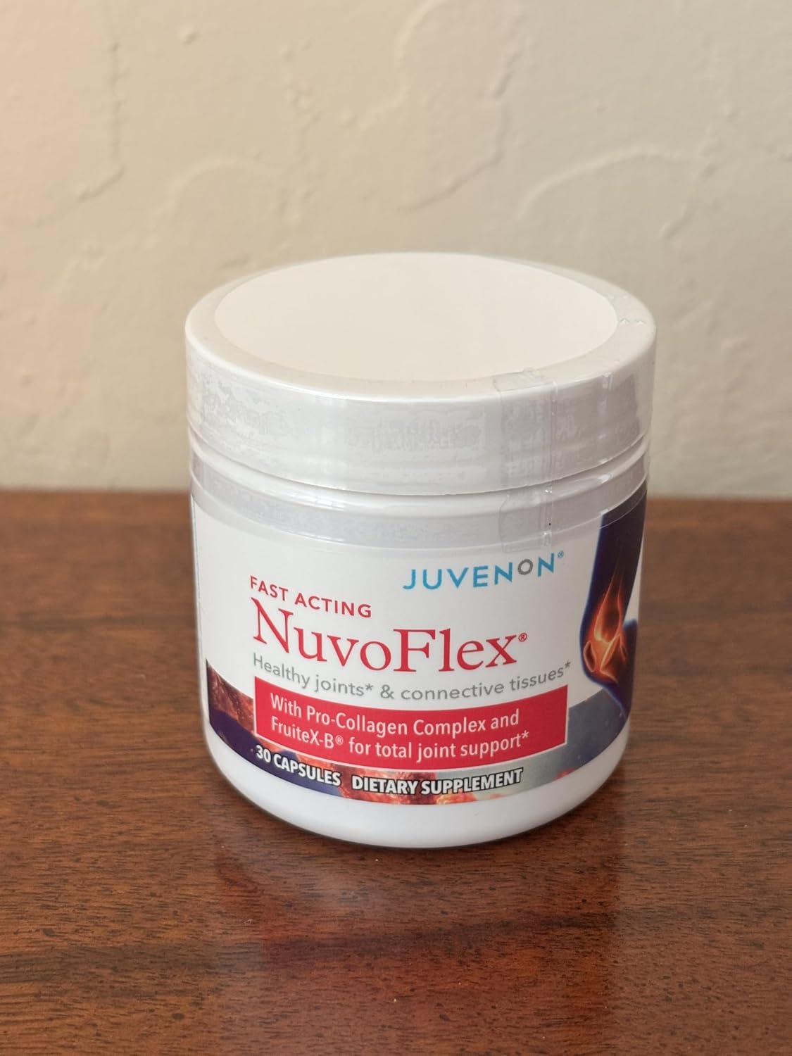 Juvenon NuvoFlex | Complejo para el apoyo articular con Colágeno, FruiteX-B, Glucosamina, Condroitina, Vitaminas K y B (30 Cápsulas)