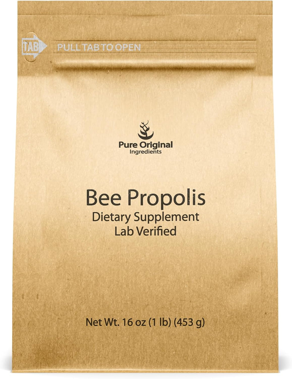 PURE ORIGINAL INGREDIENTS Polvo de Propóleo de Abeja (1 lb) Sin Rellenos, Verificado en Laboratorio, Siempre Puro