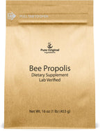 PURE ORIGINAL INGREDIENTS Polvo de Propóleo de Abeja (1 lb) Sin Rellenos, Verificado en Laboratorio, Siempre Puro