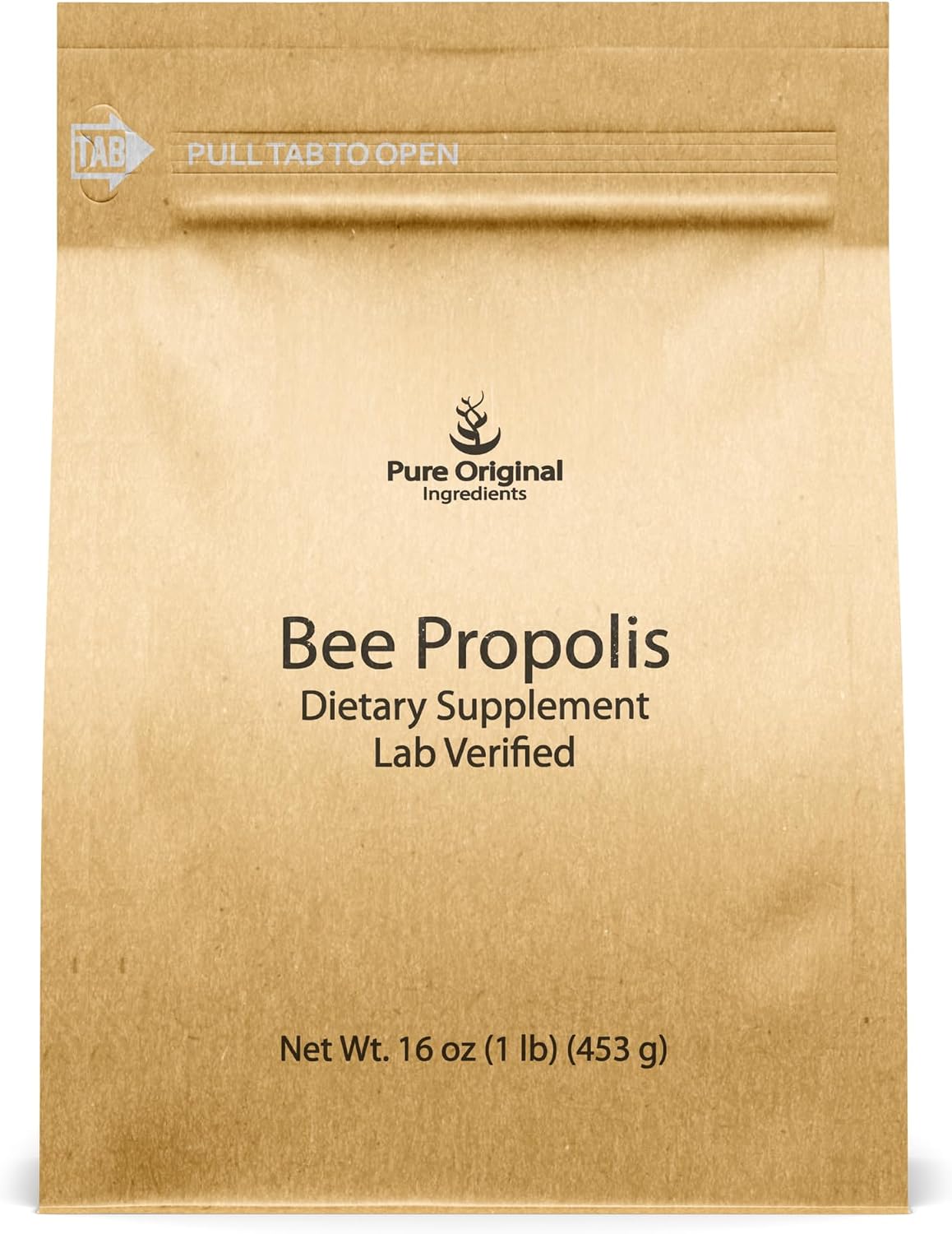 PURE ORIGINAL INGREDIENTS Polvo de Propóleo de Abeja (1 lb) Sin Rellenos, Verificado en Laboratorio, Siempre Puro