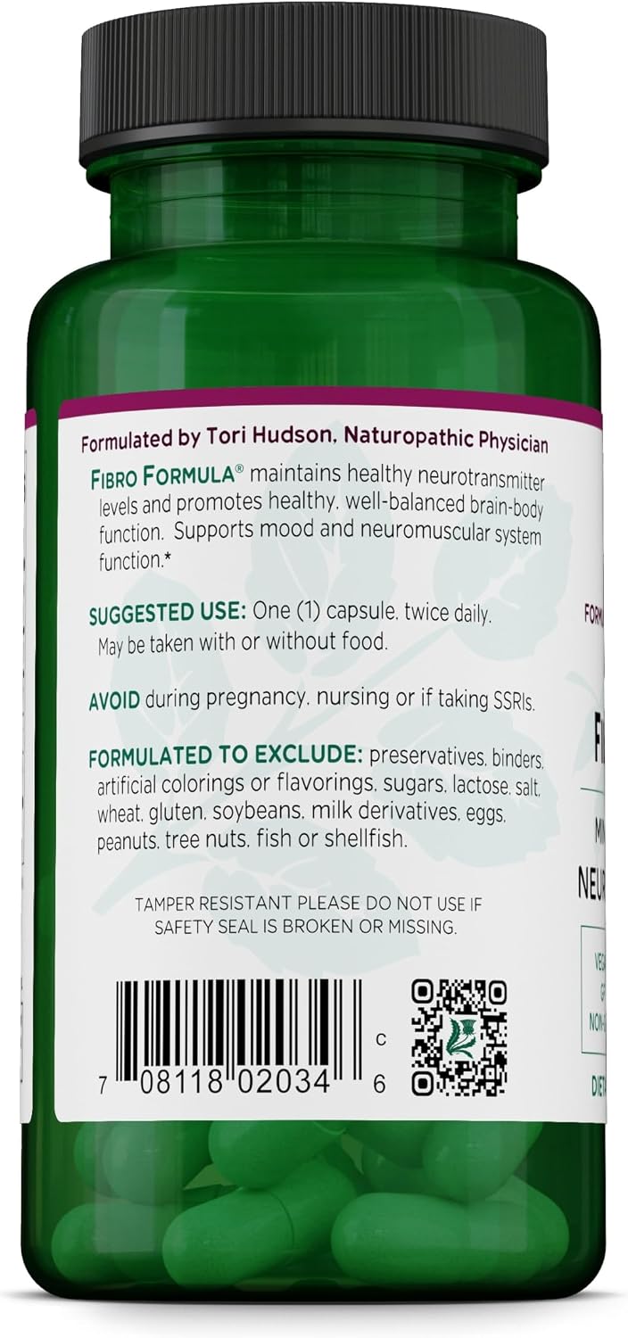 Vitanica FibroFormula - Suplemento para la Relajación Neuromuscular y el Alivio del Malestar con 5-HTP, PEA, Azafrán y Magnesio - Vegano - 60 Cápsulas