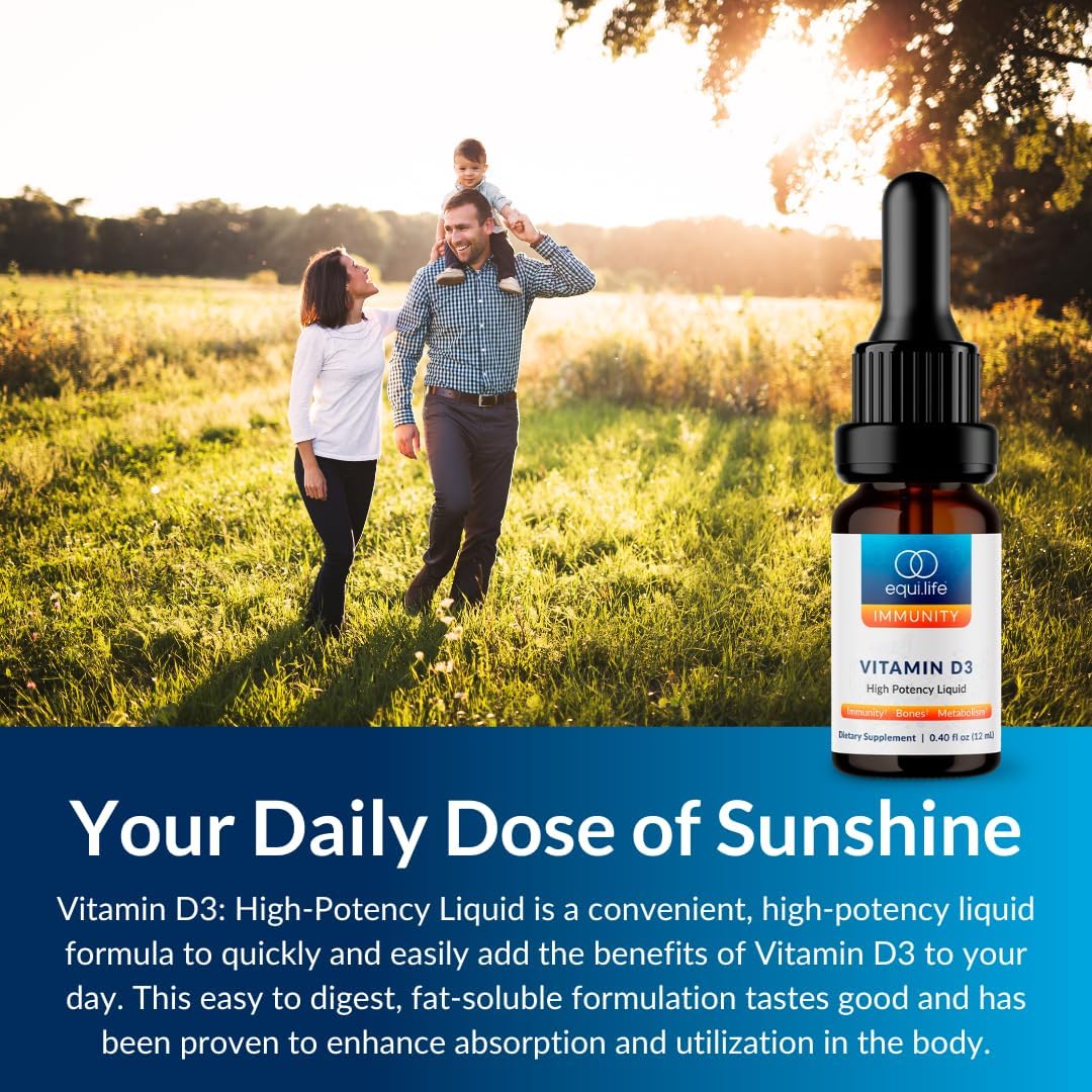 Equilife Vitamin D3: High Potency Liquid – Contribuye al funcionamiento normal de los músculos. – Image 4
