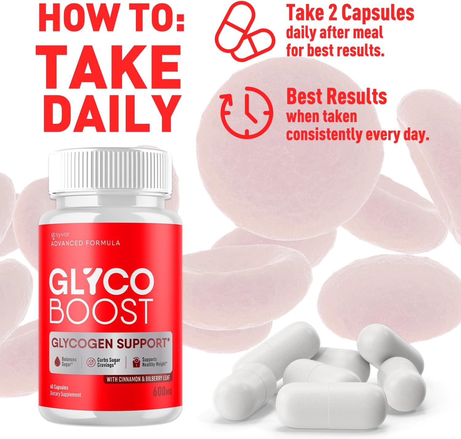 Glyco Boost Capsules, Fórmula Avanzada con Ingredientes Naturales - 5 Pack (300 Cápsulas)