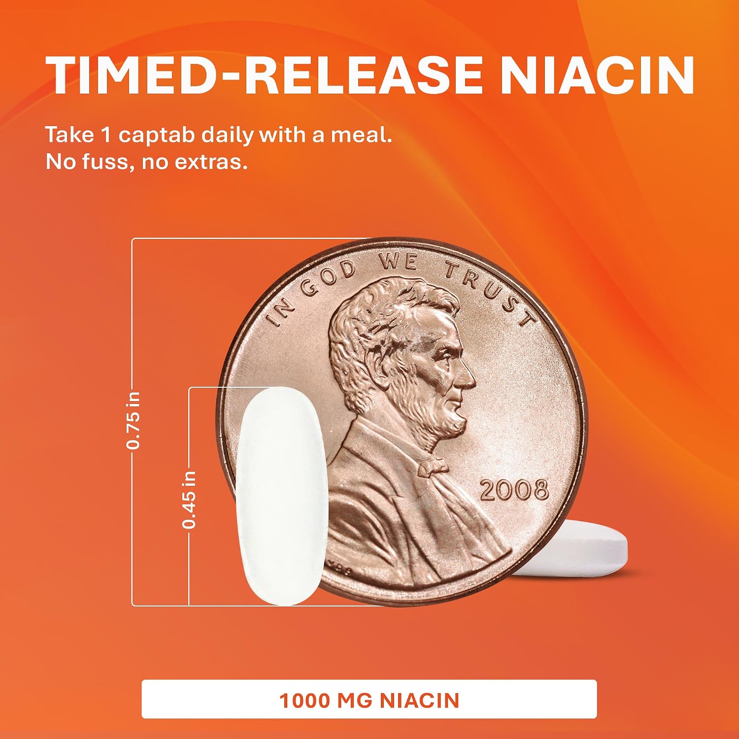 Rugby Timed-Release Niacin 1000mg, 100 Comprimidos