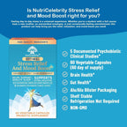 Nutricelebrity Optimal Stress Relief - Suplemento para el Estrés con Ashwagandha y Probióticos, 2 Pack (60 días)