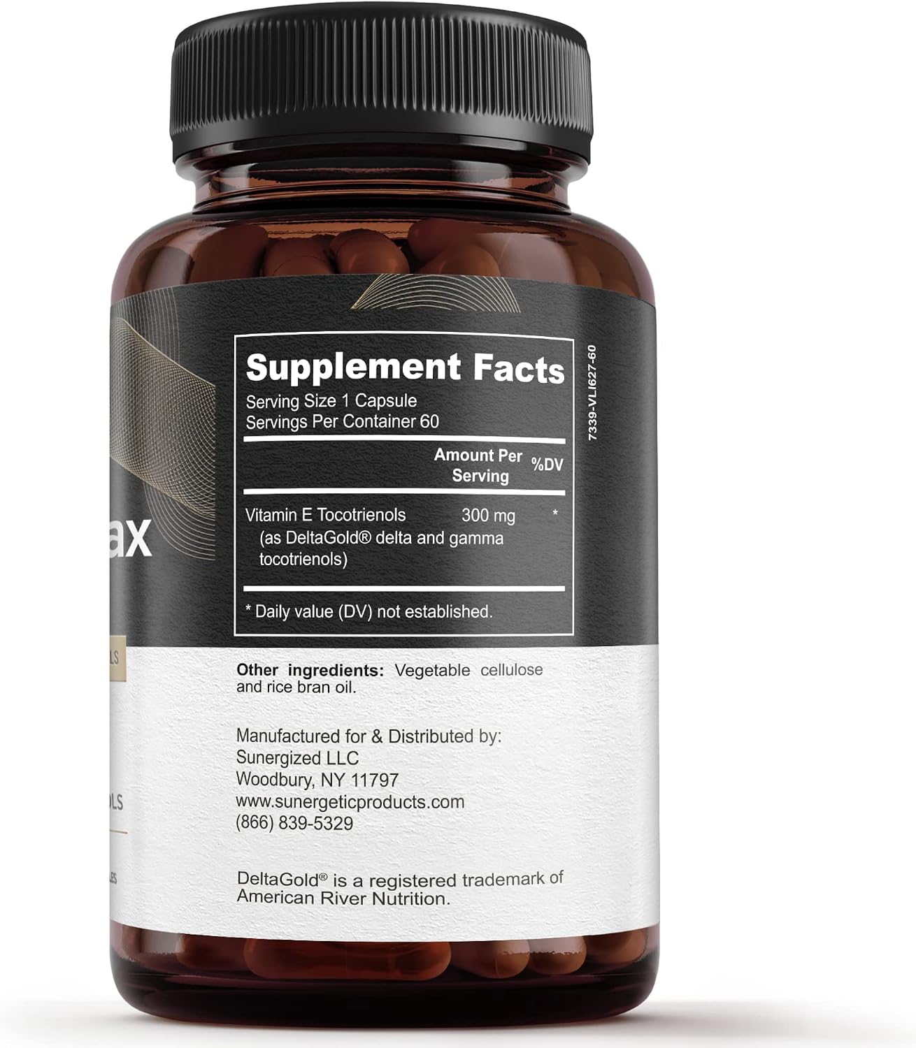 Sunergetic Annatto Tocotrienol – 300 mg con DeltaGold – 60 Cápsulas Blandas