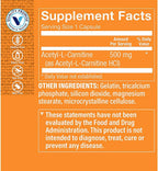 The Vitamin Shoppe Acetil-L-Carnitina 500mg – Carnipure™ – 60 Cápsulas