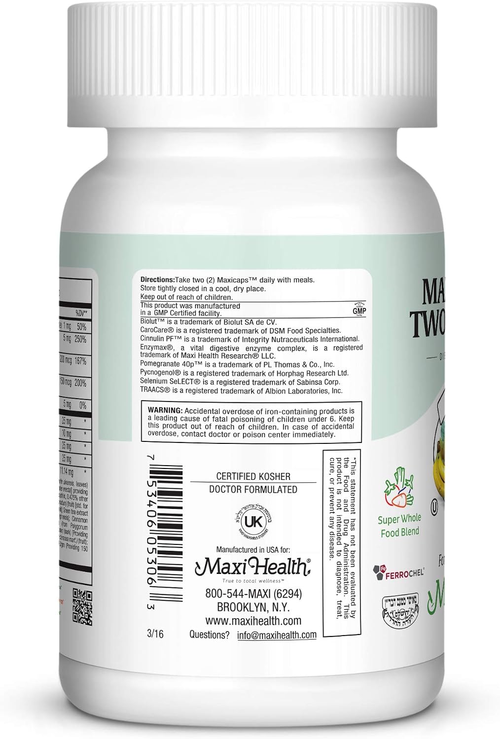 Multivitamínico Completo para Hombres y Mujeres – Maxi Health – 60 Cápsulas