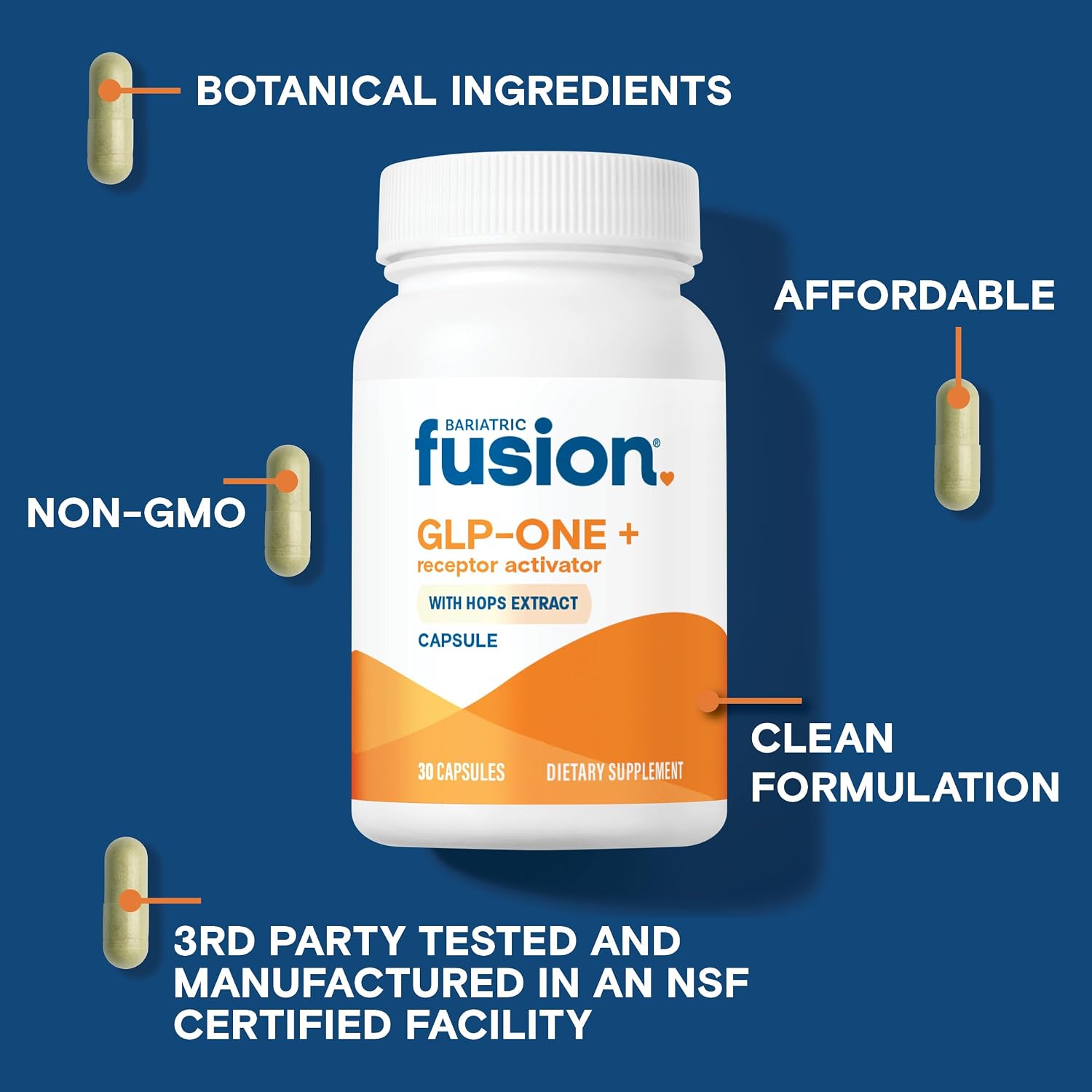 Bariatric Fusion GLP-1 Plus - Suplemento Natural con Extracto de Copaiba y Lúpulo - 30 Cápsulas