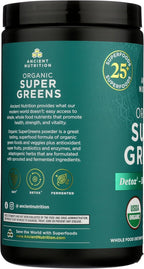 Ancient Nutrition SuperGreens en polvo con probióticos, sabor sandía orgánica, 25 porciones