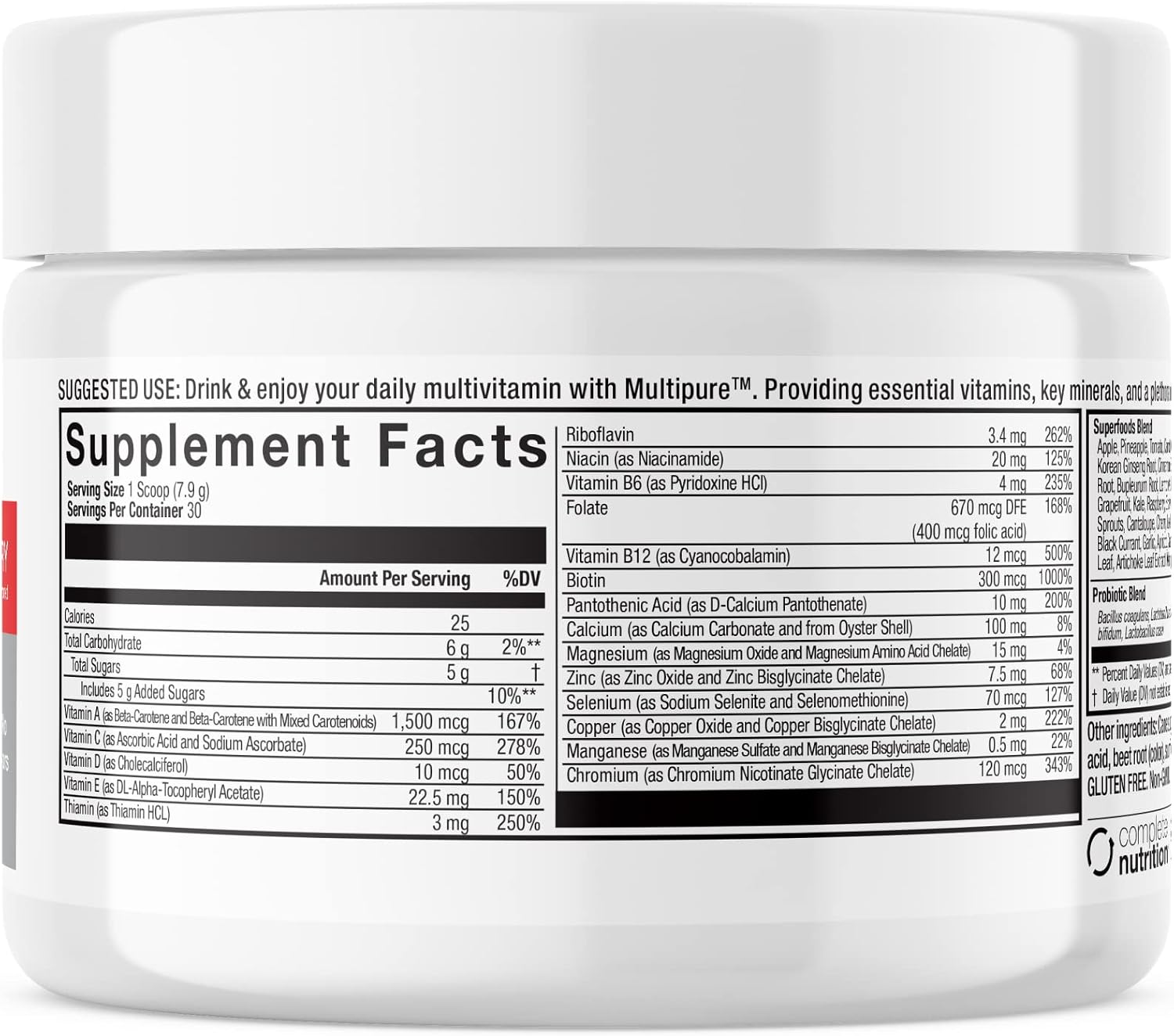 Complete Nutrition Reclaim Multi Pure Variety Pack + Shaker Gratis (30 Servicios)