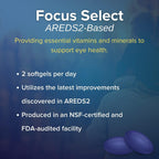Focus Select AREDS2 Suplemento Ocular con Luteína y Zeaxantina - 360 Cápsulas (180 Días)
