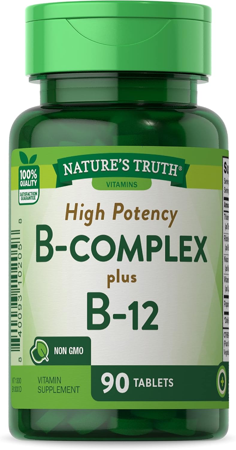 Nature's Truth Complejo B de Alta Potencia con B-12, 90 comprimidos (Paquete de 3)