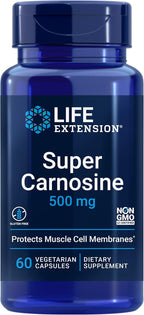 Life Extension Super Carnosine, L-Carnosine, Luteolin, Vitamin B1, 60 Capsules