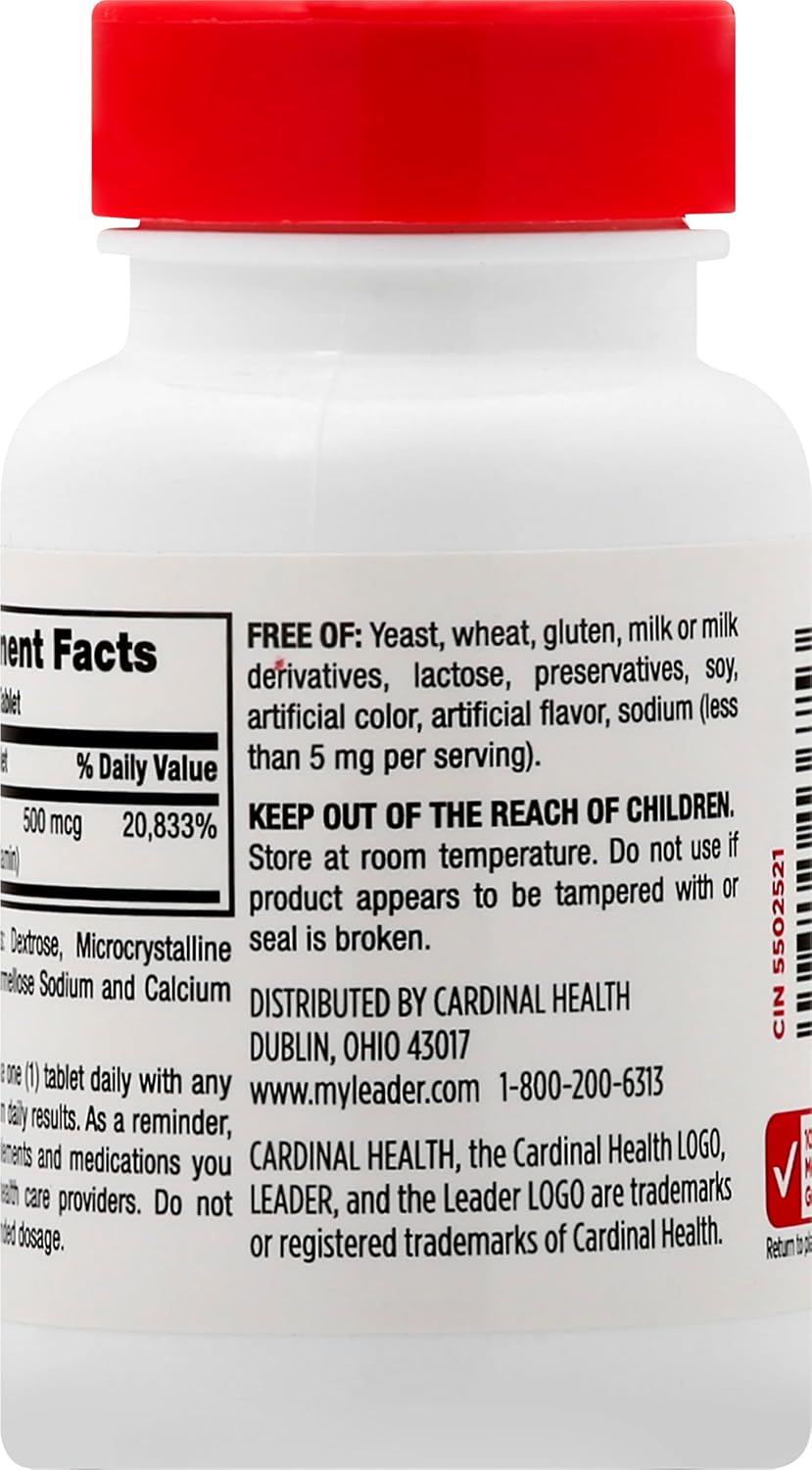 Leader Vitamina B-12 500 mcg, 100 comprimidos