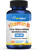 Nutriselect Benfotiamina 500mg, Vitamina B1 Liposoluble, 120 Cápsulas Vegetarianas