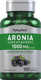 Piping Rock Cápsulas de Aronia - 100 Cápsulas de Extracto de Bayas de Aronia - No OMG, Sin Gluten