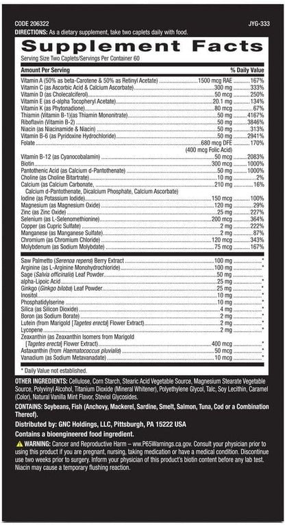 GNC Mega Men 50 Plus Multivitamin para – Función prostática: El licopeno y el saw palmetto se han asociado – Image 2