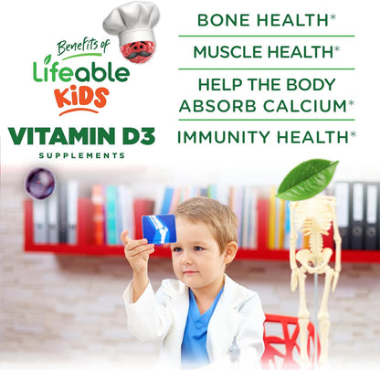 Lifeable Gomitas de Vitamina D3 para Niños | – Contribuye al funcionamiento normal de los músculos. – Image 3