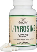 L-Tirosina 1.000 mg por dosis, 120 Cápsulas Vegetales (L-Tyrosine para Memoria, Atención y Enfoque) Aminoácido, Vegano, No-GMO por Double Wood