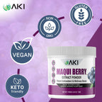 AKI Extracto de Maqui Berry en Polvo - Silvestre de la Patagonia, Alto en Antocianinas y Polifenoles, Liofilizado, 150g