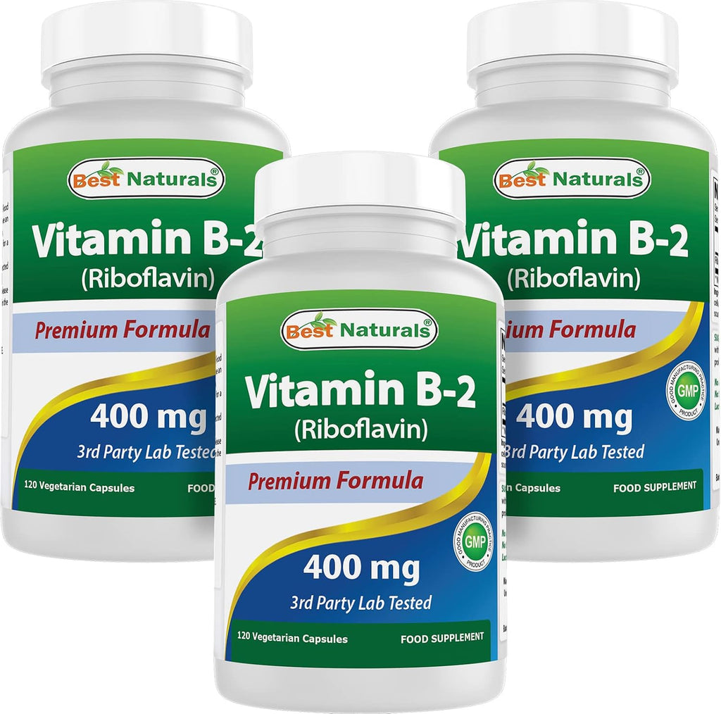 Best Naturals Vitamina B2 (Riboflavina) 400 mg – 120 Cápsulas Vegetales