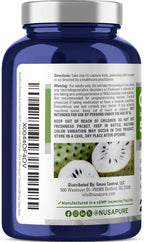 NusaPure Graviola Cápsulas, 500 mg, 200 Cápsulas Veganas (No Transgénicas, Vegano)