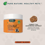 Animal Essentials Combat - Suplemento de Cola de Pavo Orgánico para Perros y Gatos - Defensa Inmune Crítica, Apoya la Función Cognitiva, Extracto en Polvo - 70 g