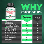 Satoomi 9in1 Cápsulas de Moringa - Complejo de 9 Ingredientes Naturales (60 Cápsulas)