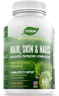 YEVANI 100% Puro Vitaminas para Cabello, Piel y Uñas con Biotina - Fórmula Super Blend