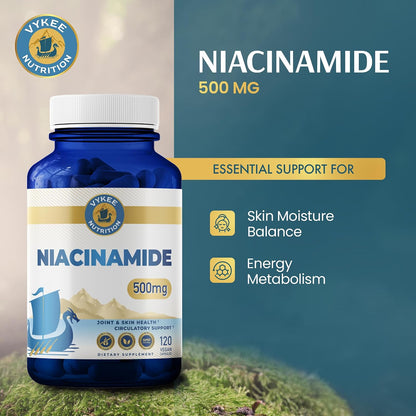 Vykee Nutrition Niacinamida 500 mg - – Producción de energía celular: Participa en la conversión de nutrientes – Image 2