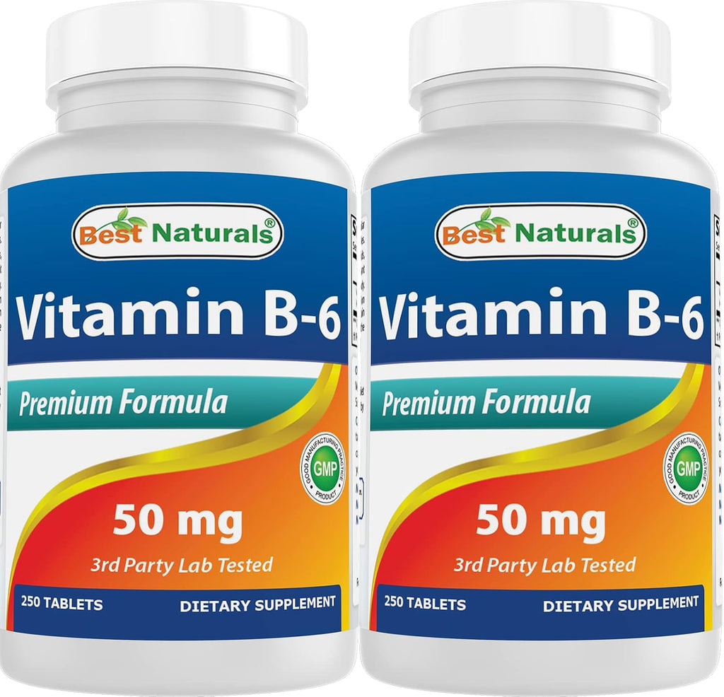 Best Naturals Vitamina B6 50 mg 250 Comprimidos (Pack de 2)