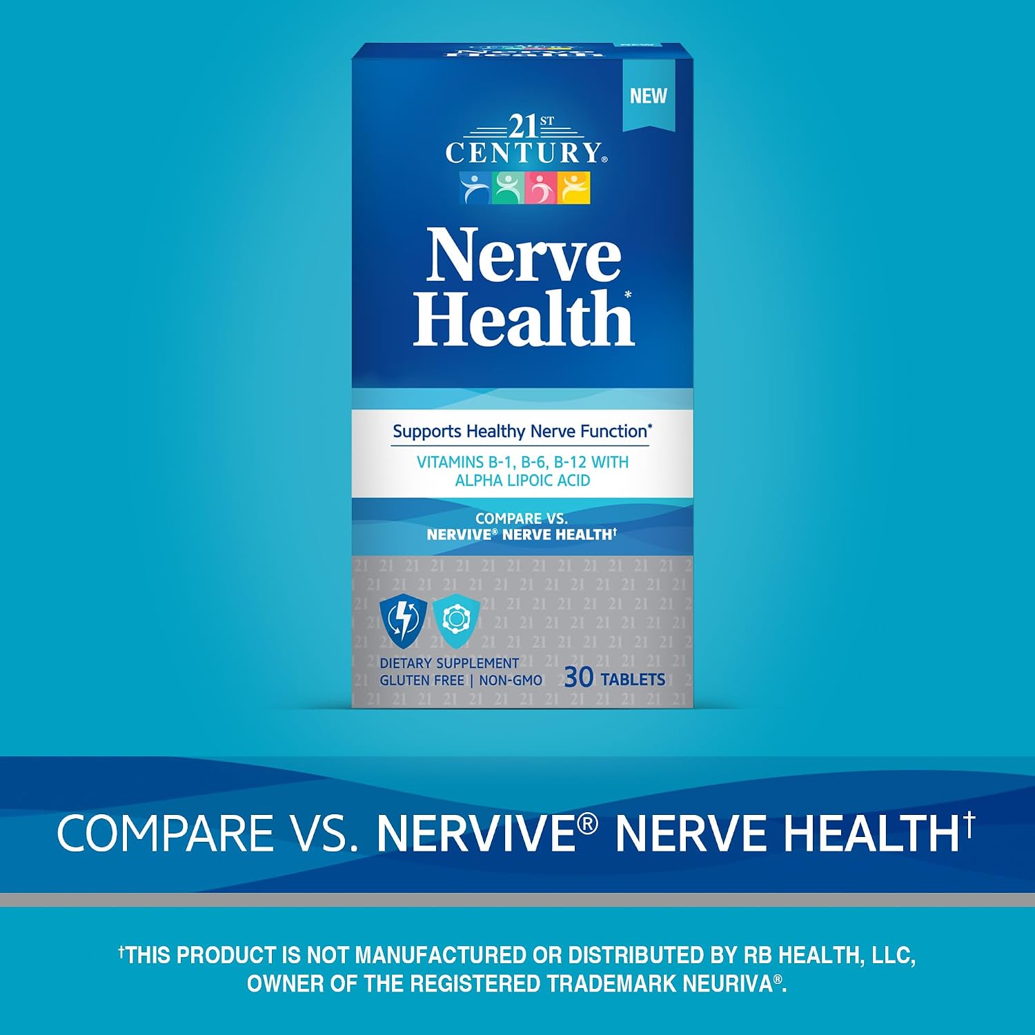 21st Century Nerve Health - Ácido Alfa Lipoico 300mg y Vitaminas B (30 comprimidos)