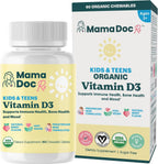MamaDoc Rx Vitamina D3 Orgánica Masticable para Niños y Adolescentes | 800 UI | Sin Azúcar, Vegano, Sin Alérgenos | 2 Meses de Suministro | Edad 3+