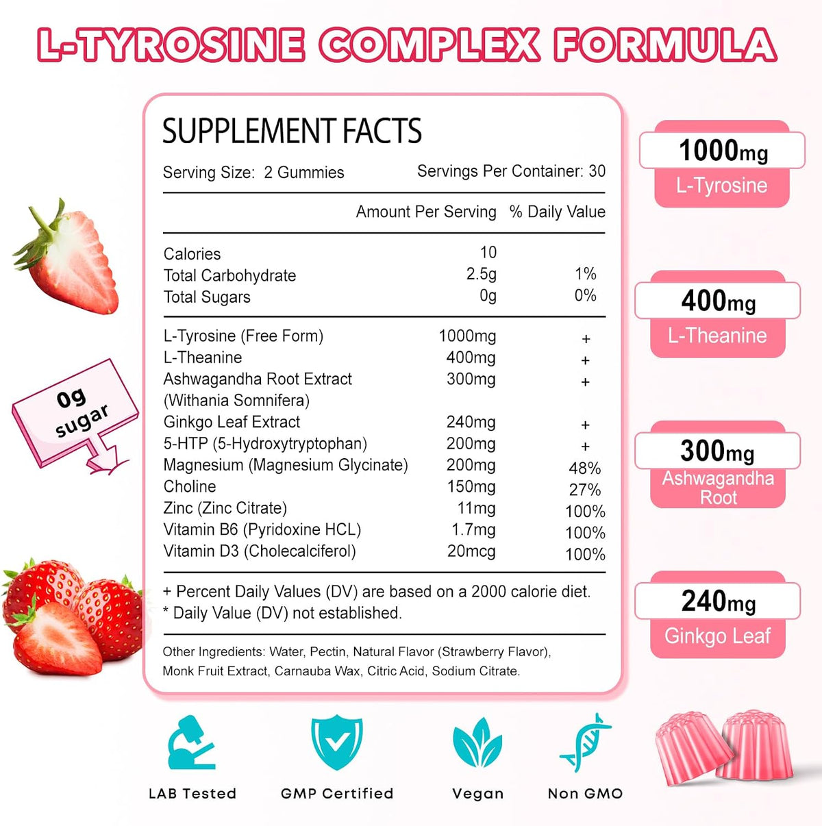 Zetelixia Gominolas de L-Tirosina 10-en-1 – Vitamina B6: Contribuye al funcionamiento normal del sistema nervioso – Image 6