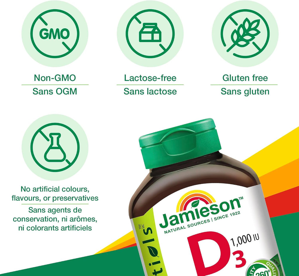 Vitamin D3 1,000 IU - 240 Tablets - Jamieson
