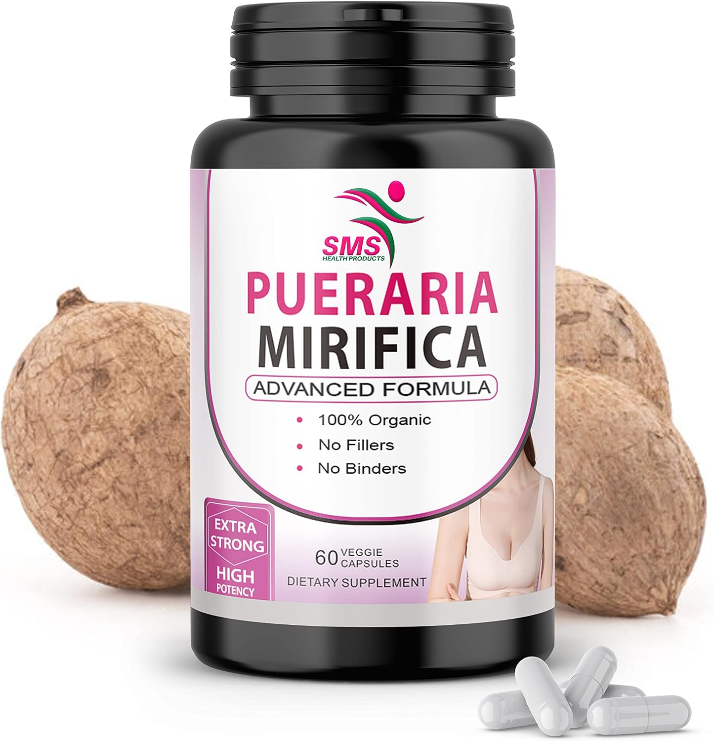 Pueraria Mirifica (Kwao Krua Kao) - Extracto Concentrado 10:1 - Suplemento de Raíz Pura - 60 Cápsulas Veganas