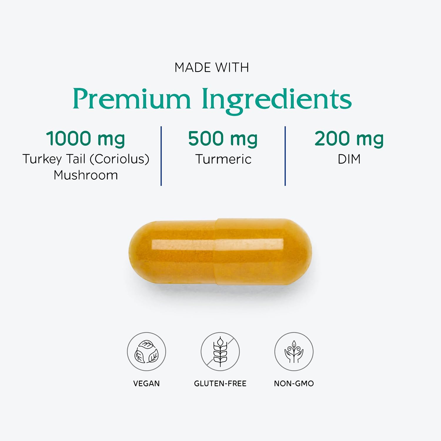 Vitanica CCDG Blend - Suplemento con Té Verde, Cúrcuma, DIM y Cola de Pavo - Apoyo Inmunitario y Antioxidante - Vegano - 90 Cápsulas