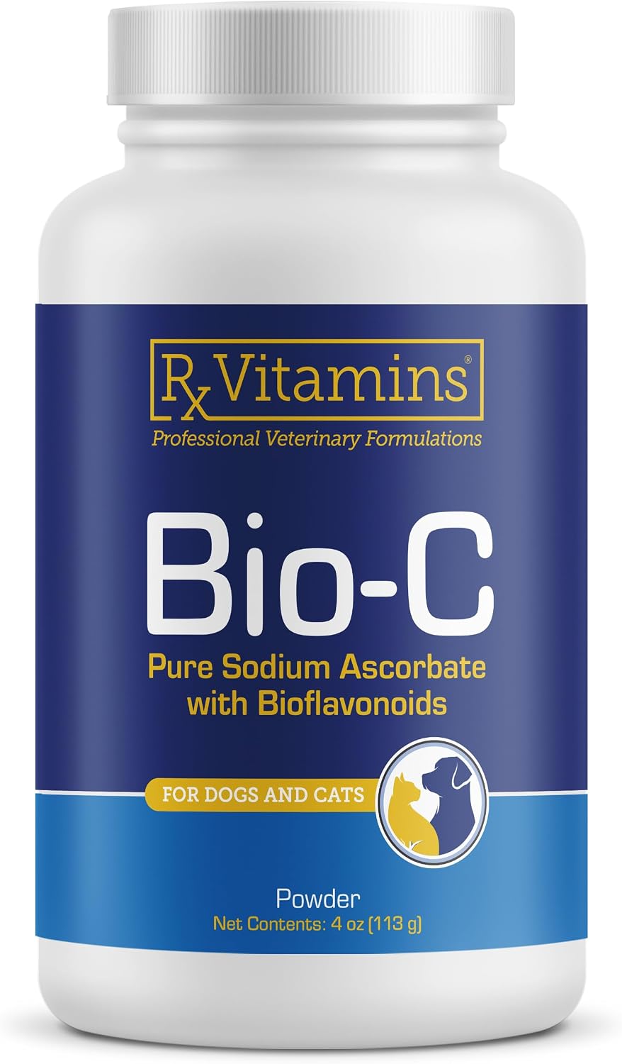 Rx Vitamins Bio-C - Vitamina C para Perros y Gatos con Bioflavonoides de Limón - 113 g