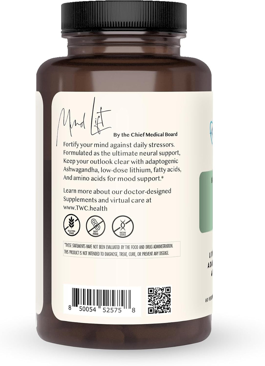 Mind Lift - Estado de Ánimo, Enfoque Mental, Defensa Cognitiva - Litio, GABA, DHA, L-Fenilalanina | 60 cápsulas (1 Mes)