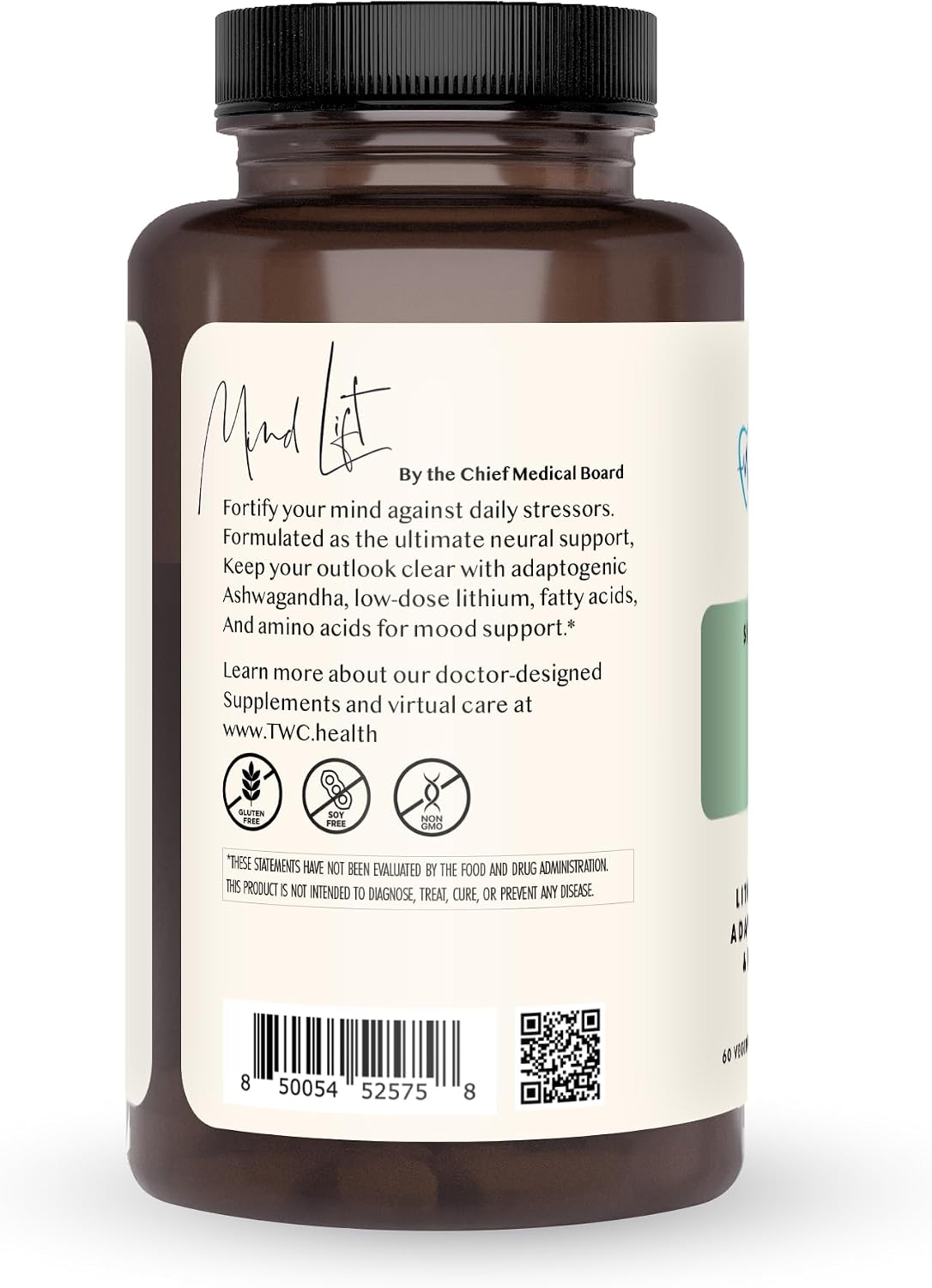 Mind Lift - Estado de Ánimo, Enfoque Mental, Defensa Cognitiva - Litio, GABA, DHA, L-Fenilalanina | 60 cápsulas (1 Mes)