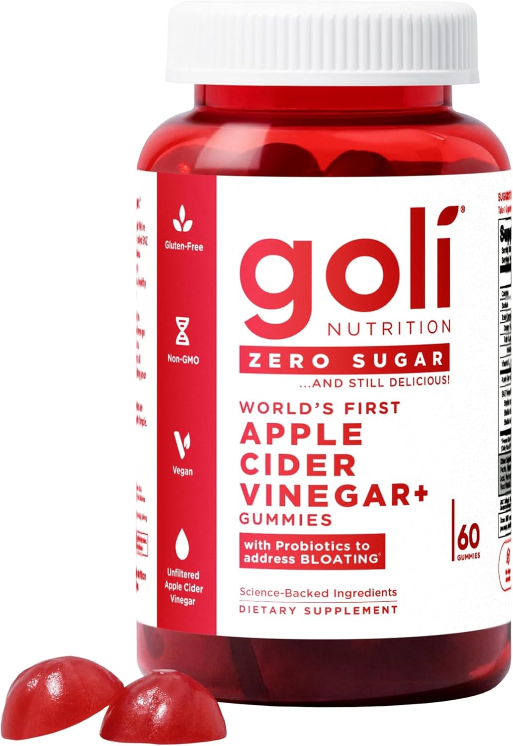 Goli Zero Sugar – Gomitas de Vinagre de Manzana con Vitamina B12 y Probióticos